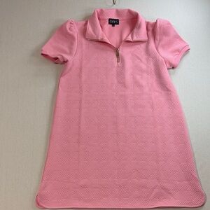 SSYS Pink Zip-Collar Textured Mini Dress